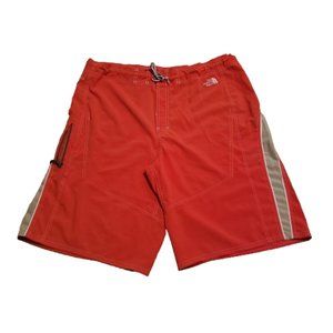The North Face APEX Board Shorts Men's XL Red Gray Summer Beach Embroidered